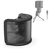 FIFINE Pop Filter, Mic Pop Screen with Metal Mesh, Compact Microphone Pop Shield Windscreen for Recording Studio, YouTube Videos, Streaming, Podcast (Black)