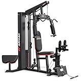 Home Gym, Multifunctional Home Gym Equipment for Leg Press, 150LBS Weight Stack Machine, Workout Station with Pulley System for Full Body Training