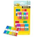 Post-it Flags Combo Pack, 4 On-The-Go Dispensers/Pack, 120 .94 in Wide and 200 .47 in Wide Flags, Assorted Colors (683-XL1)