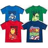 Marvel Little Boys' 4-Pack Avengers T-Shirts, Multi, 3t