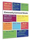 ZOCO – Commonly Confused Words Poster – Homophones & Grammar Anchor Chart for ELA Class – Laminated 17x22 – English Teacher Supplies for Middle & High School Classroom