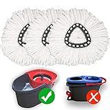 Mop Replace Head [ 3 Pack ] Mop Refills Compatible with Triangle Spin Mop, Made of Microfiber, Deep Cleaning Machine Washable and Easy-to-Replace