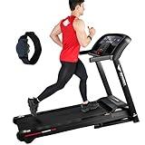 Impremey Folding Treadmill with Auto Incline 15%, 3.5HP, 350 Lb Capacity, 11 MPH, 50" x 19" Ultra Large Running Area, Heart Rate Monitor Armband, HRC Training for Home Walking and Running