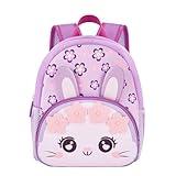KK CRAFTS Preschool Backpack Toddler Neoprene Animal Schoolbag Lunch backpack for Kids Boys Girls(Purple Rabbit)