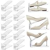 TOOKNIN Adjustable Shoe Slots Organizer,12PACK Transparent Shoe Stackers Shoe Rack Holder Shoe Space Savers Double Layer Stack Shoe Racks for Closet Organization(Transparent)