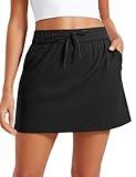 CRZ YOGA 4-Way Stretch Skirts for Women High Waisted Work Casual Golf Tennis Skirt Skorts with 5 Pockets Black Small