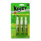 Krazy Fix Fast Waterproof Glue, Fast Curing Polyurethane Singles, Repair Adhesive for Shoe Repair, Ceramic, Plastic, Jewelry, Metal, 12 Grams (Pack of 3 x 4g Mini Tubes)