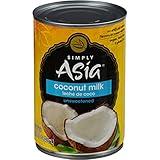 Simply Asia Unsweetened Coconut Milk, 13.66 fl oz - One 13.66 Ounce Can of Unsweetened Coconut Milk, Gluten and Dairy Free, Perfect Alternative for Cooking, Baking and Beverages