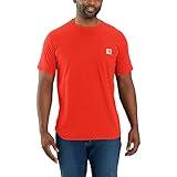 Carhartt Men's Force Relaxed Fit Midweight Short Sleeve Pocket T-Shirt, Currant Heather, Large