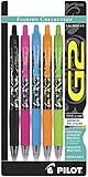 Pilot, G2 Premium Gel Roller Pens, Fine Point 0.7 mm, Fashion Collection, Assorted Colors, Pack of 5