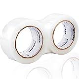 AUDTMWH Packing Tape Refills, Clear, Packaging Tape Heavy Duty Designed for Moving, Shipping and Packing, Mailing,1.88" x 60 yds, 2 Rolls