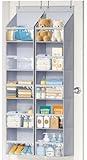 AOODA 2 Pack Over the Door Organizer, Large Capacity Closet Door Hanging Organizer, Clear Deep Pockets Baby Organizer Storage for Nursery, Bathroom, Bedroom, Pantry, Diapers (Grey)