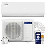 DELLA Versa Series 12000 BTU Mini Split Air Conditioner Work with Alexa with 1 Ton Pre-Charged Heat Pump Ductless Inverter System, 19 SEER2, Cools Up to 550 Sq. Ft,16.4ft installation kit included