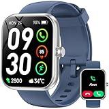 Smart Watch with Alexa Built-in‌, 1.83" HD Fitness Tracker with Bluetooth Calls/Messages, IP68 Waterproof, 120+ Sports Modes, 24/7 Heart Rate/Sleep Smartwatch Compatible with iOS/Android (Blue)