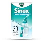 Vicks Sinex Saline Nasal Rinse Starter Kit, Drug Free Saline, Flush Out Mucus and Allergens, Fast & Effective Relief for Everyday Congestion from Sinus & Allergy, 1 Bottle + 30 Refill Packets