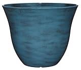 Classic Home and Garden Honeysuckle Resin Flower Pot Planter, Blue Jean, 15"