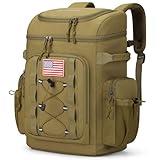 Maelstrom Backpack Cooler,Soft Lightweight Leakproof Tactical Cooler Backpack,35 Can Insulated Cooler Bag,Keeps 35 Cans Hot/Cold for Up to 16 Hours,Waterproof Lunch Bag for Men Women-Khaki