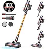 Cordless Vacuum Cleaner, 45Kpa 550W 60Mins Vacuum Cleaners for Home, Stick Vacuum with LED Touch Screen, Anti-tangle Wireless Vacuum, Rechargeable Cordless Vacuum for Pet Hair, Carpet, Hardwood Floor