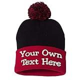 Love Sketches Custom Embroidered Beanie Men Women Unisex Cuffed Knit Pom Skull Cap Hat (BkRed)