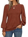 AUTOMET Long Sleeve Shirts Womens Fall Fashion 2025 Business Casual Tops Womens Trendy Dressy Blouses Cute Work Loose Fit Tee T Tshirts Ladies Tunic Clothes Outfit Clothing Legging