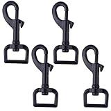 XMHBG 4 Pack Heavy Duty Swivel Eye Bolt Snap Hooks - 3/4 Inch Black Trigger Clips for Dog Leash, Pet Training & Outdoor Gear, Durable Leash Clasps with 360° Rotation