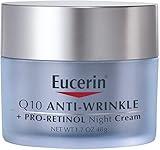 Eucerin Q10 Anti-Wrinkle Night Cream + Pro-Retinol, Facial Cream for Sensitive Skin, 1.7 Oz Jar