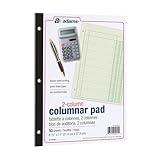 Adams Columnar Analysis Pad, 2 Column Ledger, 8.5" x 11", 100 Pages (50 Sheets), Green, 3 Hole Punch, for Accounting, Bookkeeping & Data (ACP85112)