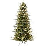 Best Choice Products 6ft Pre-Lit Artificial Aspen Slim Christmas Tree, Noble Holiday Décor w/ 1,350 Branch Tips, 2-in-1 Multicolor LED Lights, Cordless Connection, Metal Stand