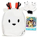 Action Comics Hilda Twig Plush Stuffed Animal Mini Backpack for Girls - 3 Pc Bundle with 11" Hilda Twig Preschool Backpack, Hilda Mittens, Tattoos | Hilda Twig Plush for Girls