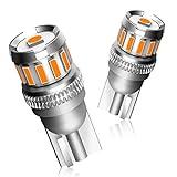 AUTOONE 194 LED Bulb Amber Yellow, Side Marker Lights 300% Brighter T10 168 2825 W5W LED Bulbs for License Plate Light Dome Map Door Courtesy Interior Car Lights, Pack of 2