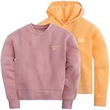 Reebok Girl's Sweatshirt Hoodies 2 Pack Sweatshirts Fashion Hoodie Crewneck Sweaters for Girls Sizes 7-16