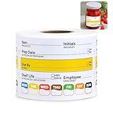 300 Pcs Restaurant Quality Shelf Life Food Rotation Labels, 2” x 3” Self-Adhesive Removable Freezer Food Labels Stickers, Perfect for Reusable Containers, Easy to Remove, Food Safety Date Sticker