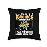 Funny Avionics Technician Humot Aerospace Engineering Lover Throw Pillow