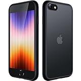 JETech Matte Case for iPhone SE 3/2 (2022/2020), iPhone 8/7, 4.7-Inch, Shockproof Military Grade Drop Protection, Frosted Translucent Back Phone Cover, Anti-Fingerprint (Black)
