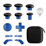 DTianSir 14 in 1 Metal Thumbsticks for Xbox Elite Wireless Controller Series 2, Gaming Accessory Replacement with 6 Swap Thumbsticks,4 Paddles,2 D-Pads,1 Bag,1 Tool (Blue)