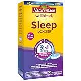 Nature Made Wellblends Sleep Longer, Melatonin 10mg, L theanine 100 mg, and GABA 100mg, Sleep Supplement, 35 Tri-Layer Tablets