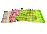 Laredo Import Set of 3, Mexican Tote Grocery/Beach Bags, 23 Inches High by 25.5 Inches Wide. Assorted Colors