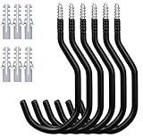 HORUSDY 6 Pack Heavy Duty 6 inches, Capacity 100 LBS, Wall and Bike Hooks for Garage Ceiling
