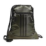 adidas Alliance Sackpack (12L) Lightweight Athletic Small Drawstring Team Sports Workout Bag, Olive Strata Green/Black/Silver Metallic, One Size