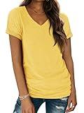 Womens Tops Basic Tees t-Shirts Trendy Fashion Cruise Comfy Soft Workout Casual Summer Outfits Spring Clothes 2024 Loungewear Yellow