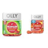 OLLY Metabolism Gummy Rings, Apple Cider Vinegar, Vitamin B12, Chromium & Probiotic + Prebiotic Gummy, Digestive Support and Gut Health, 500 Million CFUs, Fiber