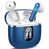 Wireless Earbuds, 2025 Bluetooth 5.4 Headphones in Ear Buds 3D Bass Stereo, 40H Ultralight Bluetooth Earbuds with 4 ENC Noise Cancelling Mic, USB-C, IP7 Waterproof Earphones for Android iOS Pad, Blue