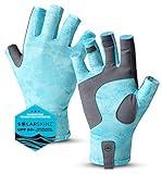Tough Outdoors UV Fishing Gloves - Fingerless for Men & Women - UPF 50+ Sun Protection - Kayaking, Paddling & Sailing - UV Protection