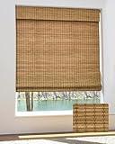 UNISHADES Cordless Bamboo Roman Shades for Windows, Blinds Size (26 1/2" W × 48" H) Colour (Eastfield Teak) Suitable for Installation in Windows (26 3/4" W × 48" H)