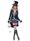 Leg Avenue womens - 5 Piece Delightful Hatter Sexy Tank Dress and Velvet Dress With Matching Hat for Women Adult Sized Costumes, Multi, Large US