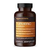 Amazon Elements Turmeric Complex, 316 mg Curcumin, 140 mg Ginger, 5 mg Black Pepper - Joint & Immune System, Healthy Inflammation Response - 65 Capsules (2 month supply)