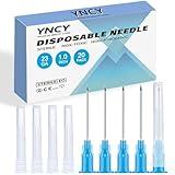 23G 1.0 inch Dispensing Needle with Cap, Sterile Disposable Injection Luer Lock Luer Slip Syringe Accessories, Individually Sealed for Lab, Refilling Liquid, Livestock, Pet 23 gauge 20PCS