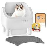 COZIWOW Smart Cat Litter Box with Waste Drawer, Solid Air Freshener, Cleaning Brush, Charger and Cat Litter Mat