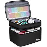 Mancro Dual Layers Medicine Organizer Bag, Pill Bottle Organizer Storage with Lockable Zipper, Medication Travel Bag for Pills, Vitamins, Medical Supplies for Home Storage, Black