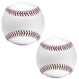 OMYOPY 2 Pack Blank Hard Baseballs Solid Cork Core, 9 Inch Baseball Balls Unmarked Autographs Baseball for League Play, Pitching, Hitting, Batting, Fielding, Autograph, Gifts
